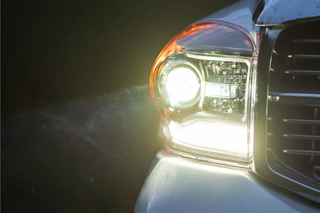 2006-2008 Dodge Ram LED DRL Projector Headlights - 2013+ Replica Design LED headlight kit AutoLEDTech Oracle Lighting Trendz Flow Series RGBHaloKits OneUpLighting Morimoto