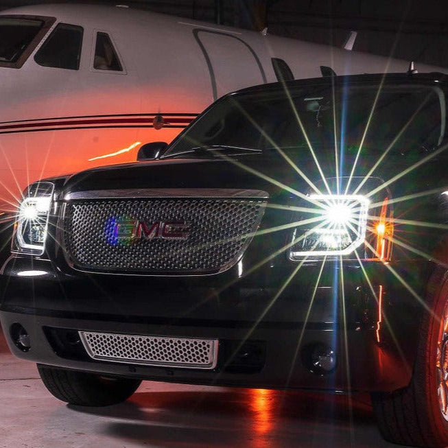 2007-2014 GMC Yukon LED DRL Projector Replacement Headlights LED headlight kit AutoLEDTech Oracle Lighting Trendz Flow Series RGBHaloKits OneUpLighting Morimoto