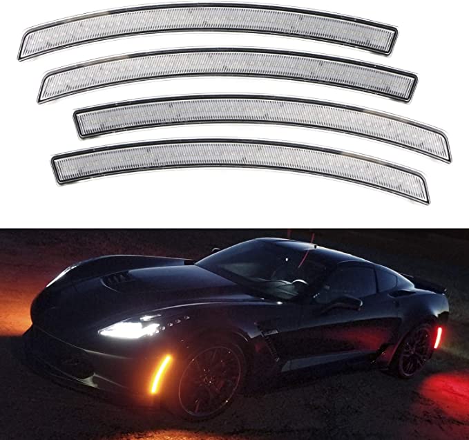 2014-2019 Chevrolet C7 Corvette Clear or Smoked LED Side Markers Rear Marker Lights LED headlight kit AutoLEDTech Oracle Lighting Trendz Flow Series RGBHaloKits OneUpLighting Morimoto