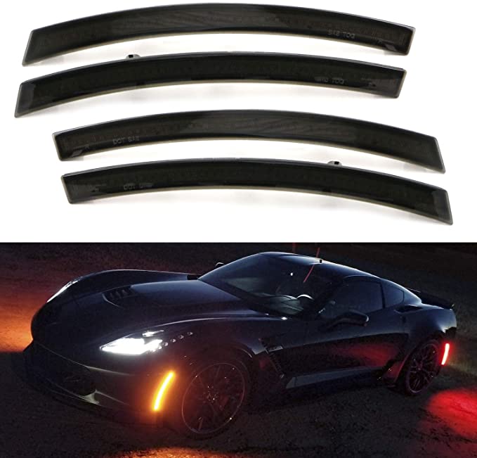 2014-2019 Chevrolet C7 Corvette Clear or Smoked LED Side Markers Rear Marker Lights LED headlight kit AutoLEDTech Oracle Lighting Trendz Flow Series RGBHaloKits OneUpLighting Morimoto