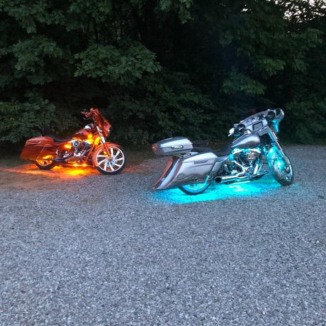 Motorcycle Cruiser Color-Chasing RGB LED Underbody 13-Piece Lighting Kit (Flow Series) LED headlight kit AutoLEDTech Oracle Lighting Trendz Flow Series RGBHaloKits OneUpLighting Morimoto