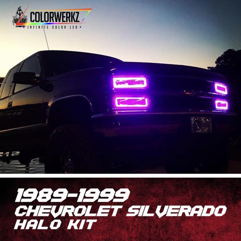 1989-1999 GMC C/K 1500/2500/3500 Sierra Yukon RGBW Color-Chasing LED Halo Kit LED headlight kit AutoLEDTech Oracle Lighting Trendz Flow Series RGBHaloKits OneUpLighting Morimoto