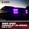 1989-1999 GMC C/K 1500/2500/3500 Sierra Yukon RGBW Color-Chasing LED Halo Kit LED headlight kit AutoLEDTech Oracle Lighting Trendz Flow Series RGBHaloKits OneUpLighting Morimoto