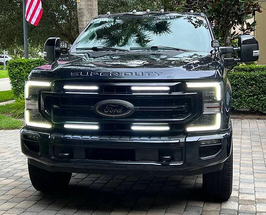 2020-2022 Ford Super Duty F250 F350 F450 ANIMATED SWITCHBACK LED QUAD Grill Accent Lights Kit