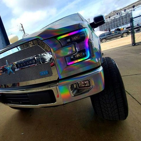 2015-2017 Ford F150 RGBW Color-Chasing LED Halo DRL Kit LED headlight kit AutoLEDTech Oracle Lighting Trendz Flow Series RGBHaloKits OneUpLighting Morimoto