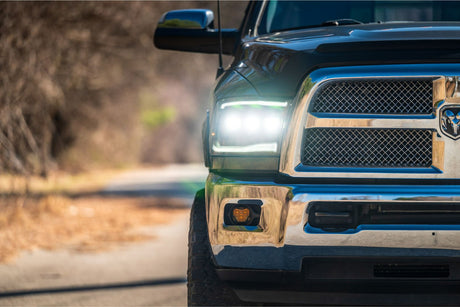 2009-2018 Dodge Ram 1500 2500 HD LED DRL Tri-Beam Projector Facelift Headlights LED headlight kit AutoLEDTech Oracle Lighting Trendz Flow Series RGBHaloKits OneUpLighting Morimoto