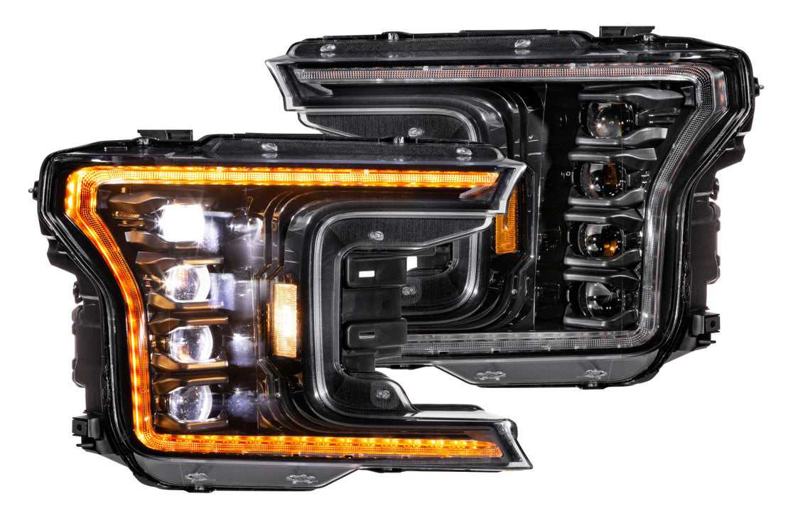 2018-2020 Ford F150 Amber Orange LED DRL Projector Headlights LED headlight kit AutoLEDTech Oracle Lighting Trendz Flow Series RGBHaloKits OneUpLighting Morimoto