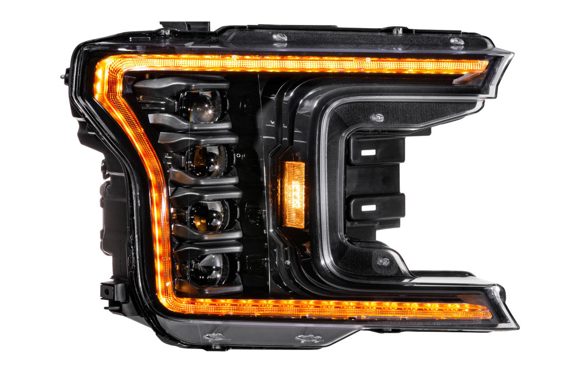 2018-2020 Ford F150 Amber Orange LED DRL Projector Headlights LED headlight kit AutoLEDTech Oracle Lighting Trendz Flow Series RGBHaloKits OneUpLighting Morimoto