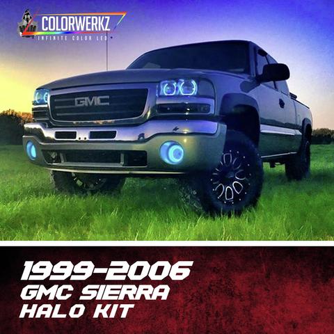 1999-2006 GMC Sierra & Yukon RGBW Color-Chasing LED Halo Kit LED headlight kit AutoLEDTech Oracle Lighting Trendz Flow Series RGBHaloKits OneUpLighting Morimoto