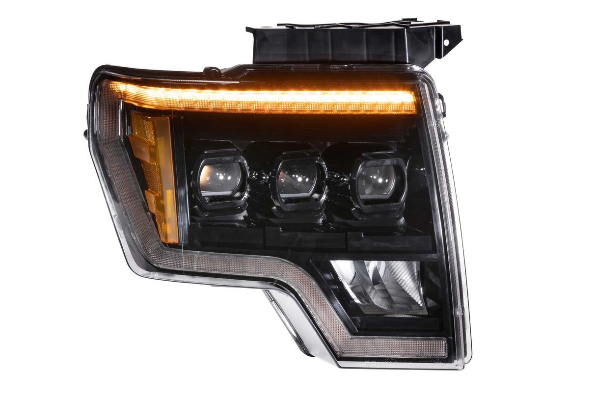 2009-2014 Ford F150/Raptor Amber LED DRL Projector Headlights LED headlight kit AutoLEDTech Oracle Lighting Trendz Flow Series RGBHaloKits OneUpLighting Morimoto