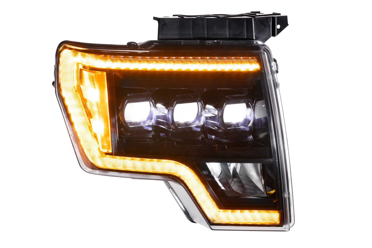 2009-2014 Ford F150/Raptor Amber LED DRL Projector Headlights LED headlight kit AutoLEDTech Oracle Lighting Trendz Flow Series RGBHaloKits OneUpLighting Morimoto