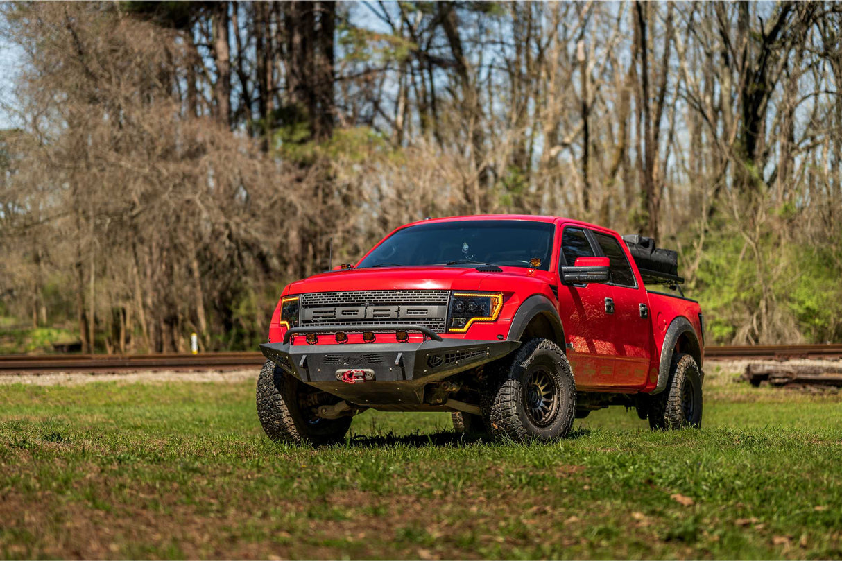 2009-2014 Ford F150/Raptor Amber LED DRL Projector Headlights LED headlight kit AutoLEDTech Oracle Lighting Trendz Flow Series RGBHaloKits OneUpLighting Morimoto