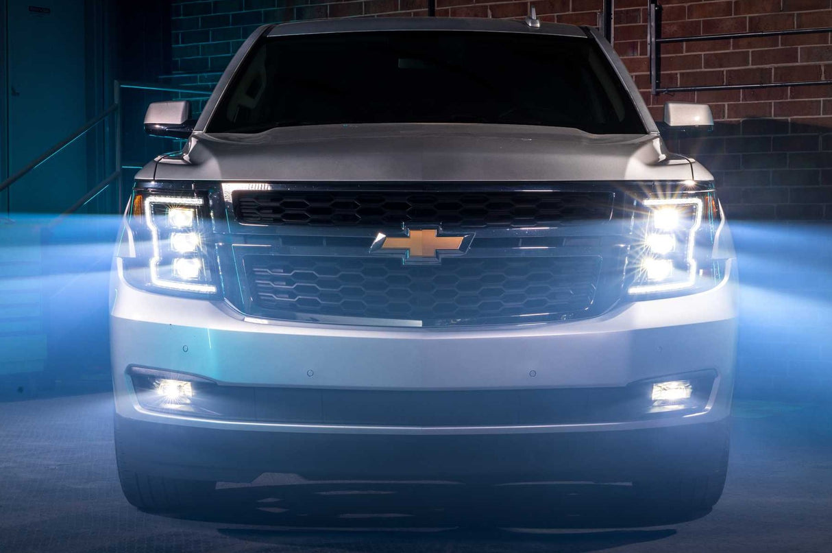 2015-2020 Chevrolet Tahoe Suburban LED DRL Projector Replacement Headlights LED headlight kit AutoLEDTech Oracle Lighting Trendz Flow Series RGBHaloKits OneUpLighting Morimoto