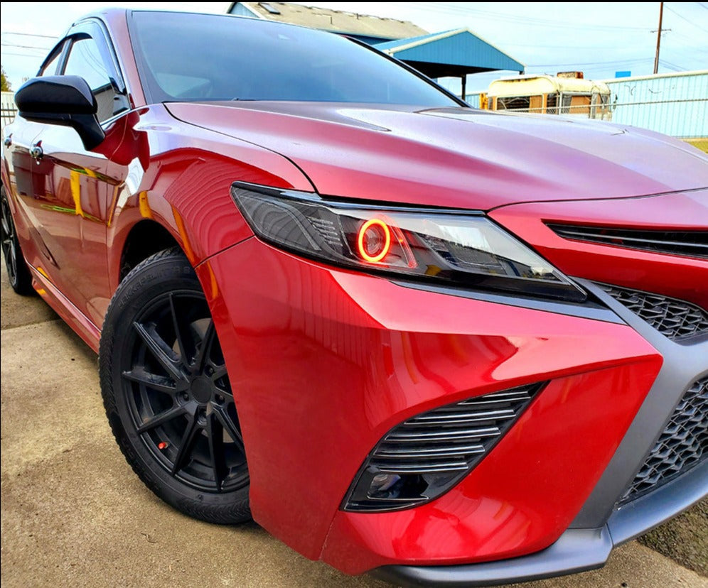 2018-2022 Toyota Camry RGBW Color-Chasing LED Halo DRL Kit LED headlight kit AutoLEDTech Oracle Lighting Trendz Flow Series RGBHaloKits OneUpLighting Morimoto