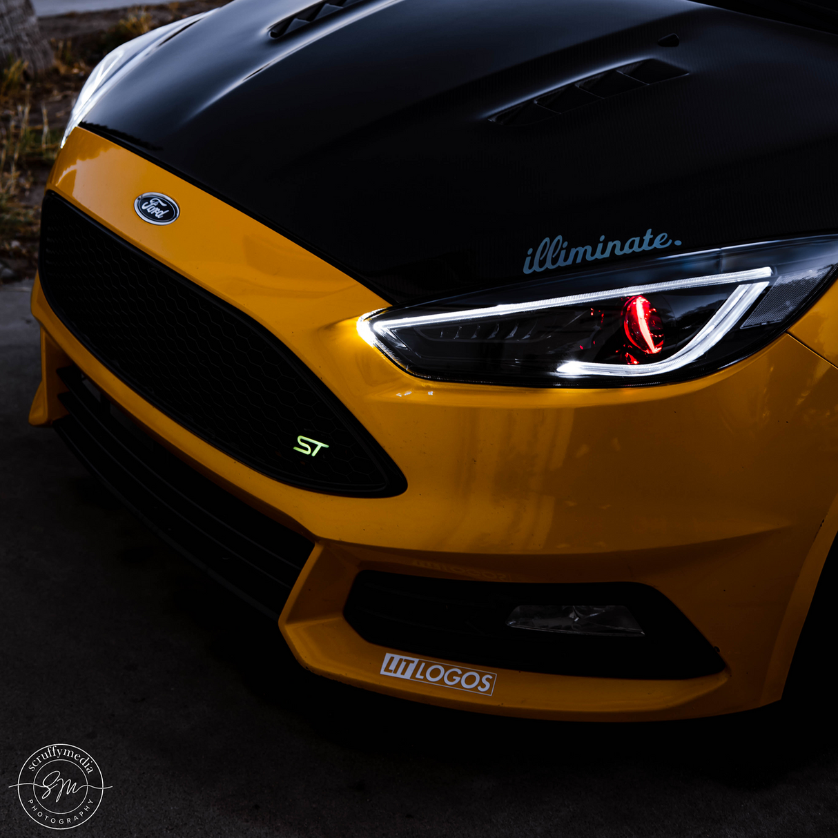 2005-2023 Ford Focus & Fiesta ST RGBW Flow Series LED Badge Emblem Logo LED headlight kit AutoLEDTech Oracle Lighting Trendz Flow Series RGBHaloKits OneUpLighting Morimoto