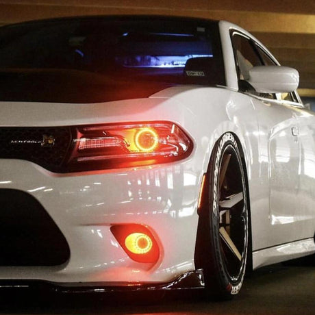 2015-2023 Dodge Charger RGBW Color-Chasing LED Projector Halo Kit LED headlight kit AutoLEDTech Oracle Lighting Trendz Flow Series RGBHaloKits OneUpLighting Morimoto