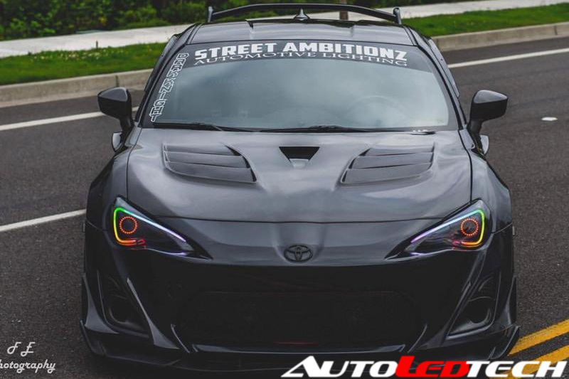 2012-2020 Subaru BRZ RGBW Color-Chasing Spec-D LED Halo DRL Headlights LED headlight kit AutoLEDTech Oracle Lighting Trendz Flow Series RGBHaloKits OneUpLighting Morimoto