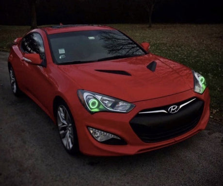 2013-2019 Hyundai Genesis Coupe RGBW Color-Chasing LED Halo & DRL Tube Kit LED headlight kit AutoLEDTech Oracle Lighting Trendz Flow Series RGBHaloKits OneUpLighting Morimoto
