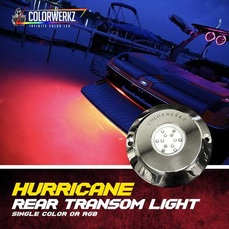 60W Rear Transom Color-Changing LED Marine Light (RGB) LED headlight kit AutoLEDTech Oracle Lighting Trendz Flow Series RGBHaloKits OneUpLighting Morimoto