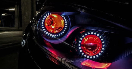 2013-2016 Dodge Dart RGBW Color-Chasing LED Halo Kit LED headlight kit AutoLEDTech Oracle Lighting Trendz Flow Series RGBHaloKits OneUpLighting Morimoto