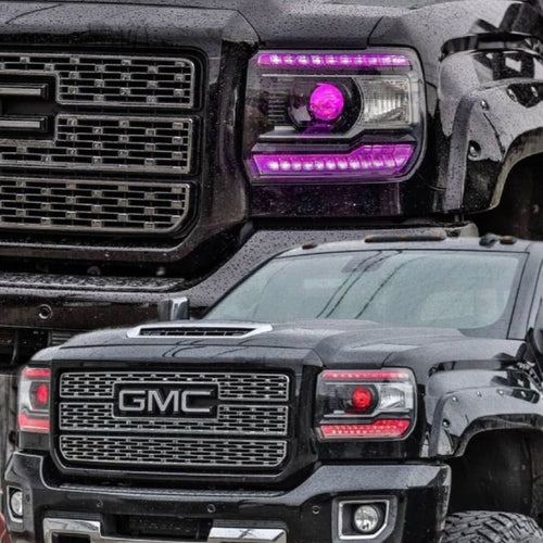 2014-2019 GMC Sierra RGBW LED DRL Boards LED headlight kit AutoLEDTech Oracle Lighting Trendz Flow Series RGBHaloKits OneUpLighting Morimoto