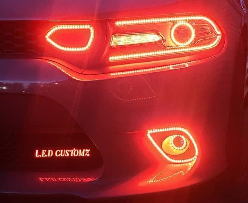 2015-2022 Dodge Charger RGBW Color-Chasing Waterproof Fog Light Outline Halo Kit LED headlight kit AutoLEDTech Oracle Lighting Trendz Flow Series RGBHaloKits OneUpLighting Morimoto