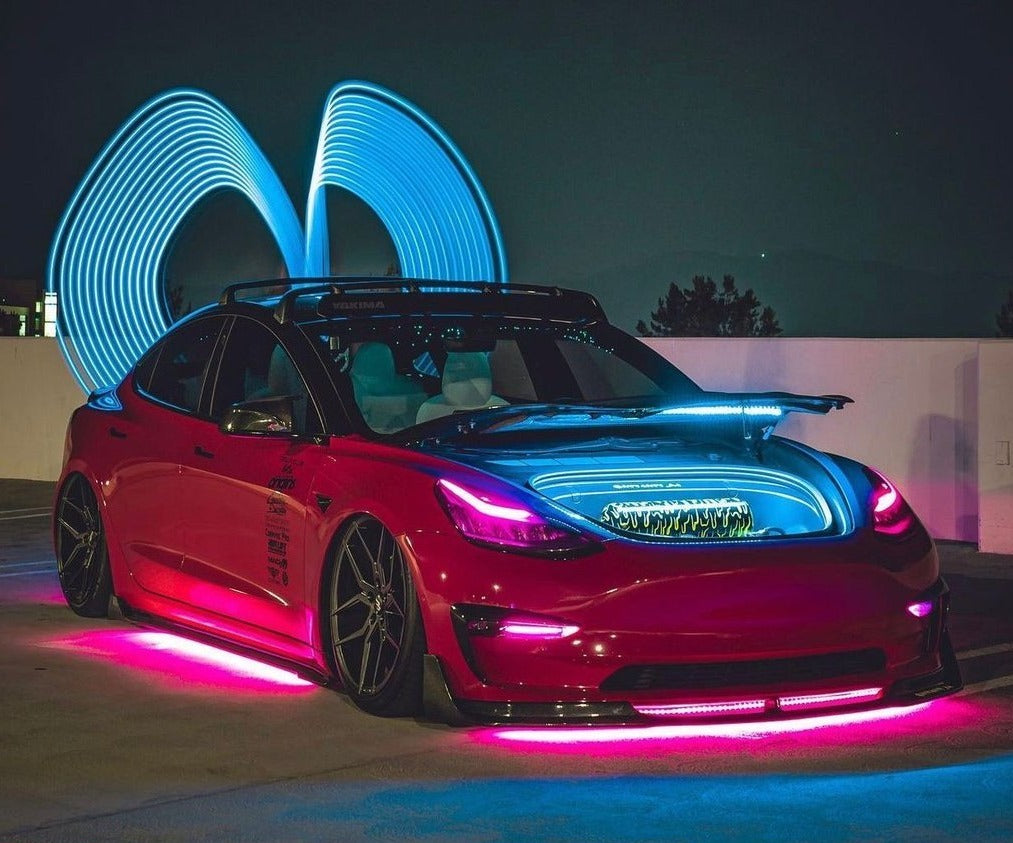 2017-2023 Tesla Model 3 RGBW Color-Chasing DRL Tube Kit (Flow Series) LED headlight kit AutoLEDTech Oracle Lighting Trendz Flow Series RGBHaloKits OneUpLighting Morimoto