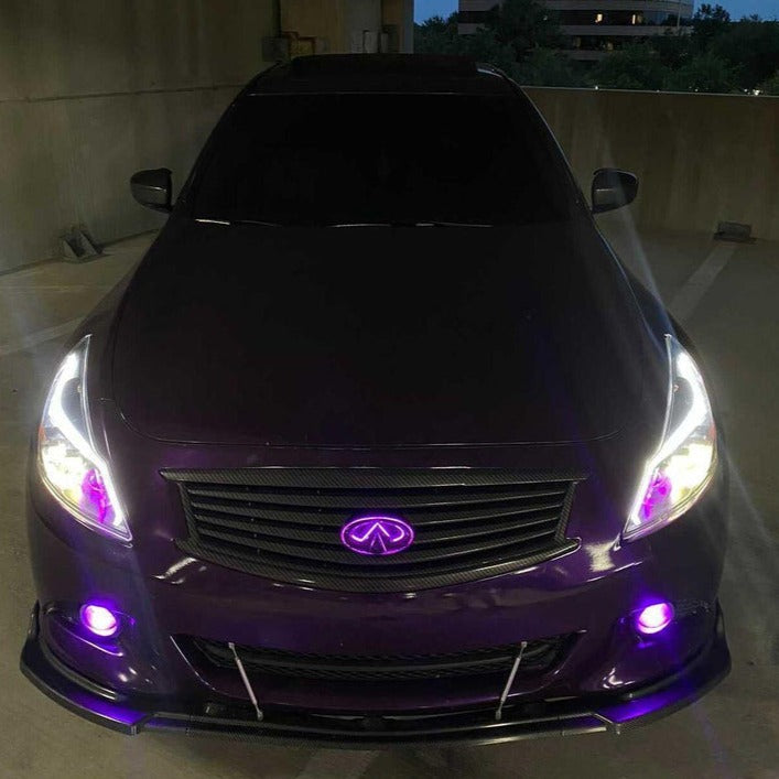 2009-2013 Infiniti G37 G25 Sedan Color Changing RGB LED Badge Grill Emblem Logo LED headlight kit AutoLEDTech Oracle Lighting Trendz Flow Series RGBHaloKits OneUpLighting Morimoto