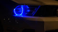 2010-2012 Ford Mustang RGBW Color-Chasing LED Halo Kit (Halogen Models) LED headlight kit AutoLEDTech Oracle Lighting Trendz Flow Series RGBHaloKits OneUpLighting Morimoto