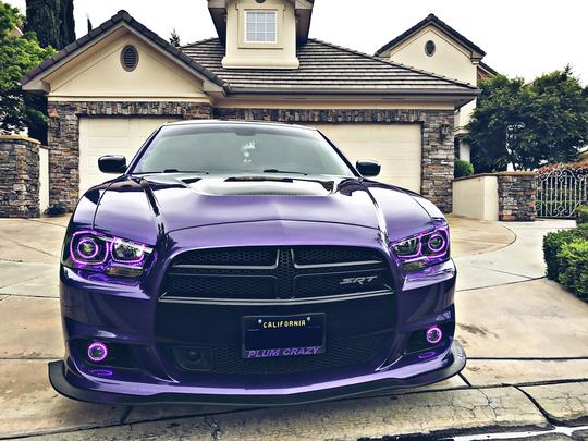 2011-2014 Dodge Charger RGBW Color-Chasing LED Halo Kit LED headlight kit AutoLEDTech Oracle Lighting Trendz Flow Series RGBHaloKits OneUpLighting Morimoto