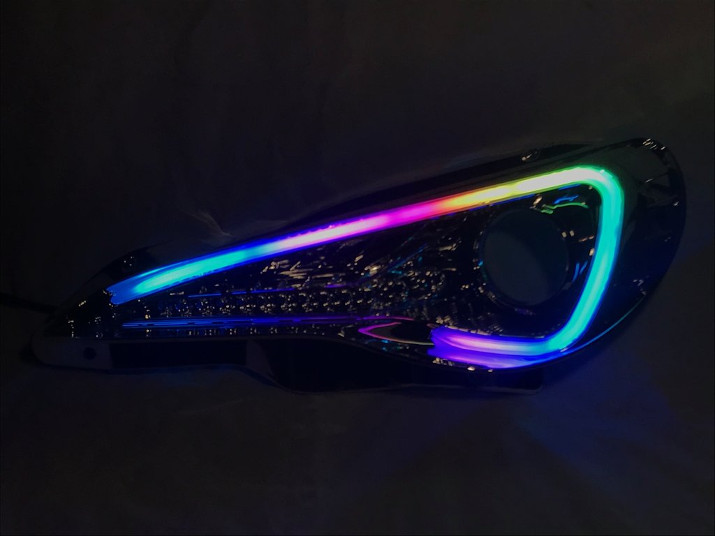 2012-2017 Scion FR-S Spec D RGBW Color-Chasing DRL Boards LED headlight kit AutoLEDTech Oracle Lighting Trendz Flow Series RGBHaloKits OneUpLighting Morimoto