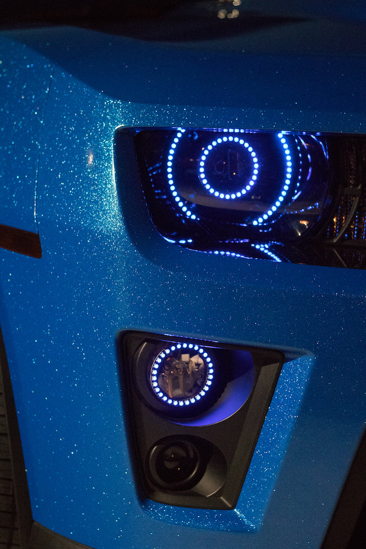 2010-2015 Chevrolet Camaro RS/SS/ZL1 RGBW Color-Chasing LED Prebuilt Halo Headlights - (Flow Series) LED headlight kit AutoLEDTech Oracle Lighting Trendz Flow Series RGBHaloKits OneUpLighting Morimoto