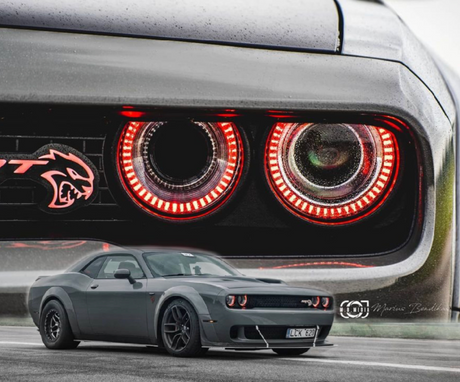 2015-2023 Dodge Challenger RGBW Color-Chasing LED Halo Kit LED headlight kit AutoLEDTech Oracle Lighting Trendz Flow Series RGBHaloKits OneUpLighting Morimoto