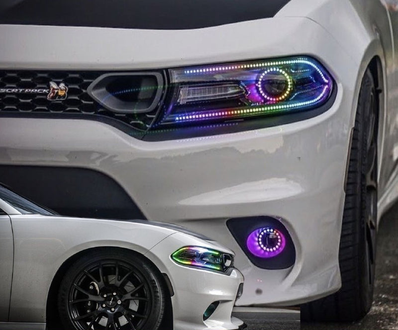 2015-2023 Dodge Charger RGBW Color-Chasing LED DRL Boards (Flow Series) LED headlight kit AutoLEDTech Oracle Lighting Trendz Flow Series RGBHaloKits OneUpLighting Morimoto