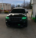 2011-2021 Jeep Grand Cherokee WK2 RGBW Color-Chasing LED DRL Replacement Headlights - Halogen to LED DRL HID Conversion LED headlight kit AutoLEDTech Oracle Lighting Trendz Flow Series RGBHaloKits OneUpLighting Morimoto