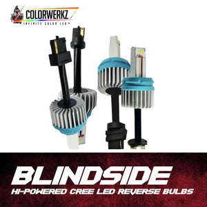 High Powered Cree LED Reverse Light Bulbs (1200lm) LED headlight kit AutoLEDTech Oracle Lighting Trendz Flow Series RGBHaloKits OneUpLighting Morimoto