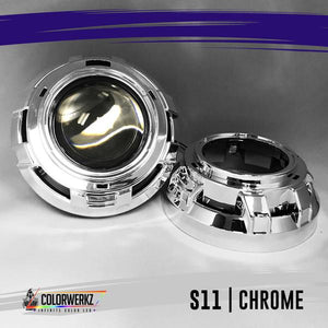Projector Shrouds (Black/Chrome) LED headlight kit AutoLEDTech Oracle Lighting Trendz Flow Series RGBHaloKits OneUpLighting Morimoto