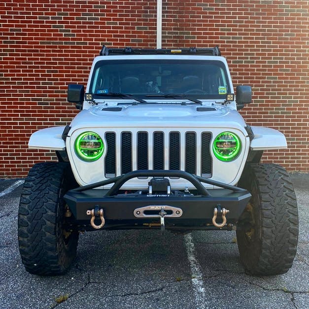 2018-2023+ Jeep Wrangler/Gladiator JL JT RGBW Color-Chasing Waterproof Exterior LED Halo Kit LED headlight kit AutoLEDTech Oracle Lighting Trendz Flow Series RGBHaloKits OneUpLighting Morimoto