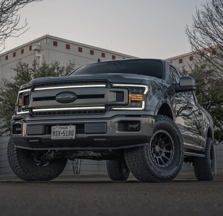 2018-2020 Ford F150 LED Grill Accent Lights Kit | XL, STX, XLT, KR, Lariat, Platinum, Limited LED headlight kit AutoLEDTech Oracle Lighting Trendz Flow Series RGBHaloKits OneUpLighting Morimoto