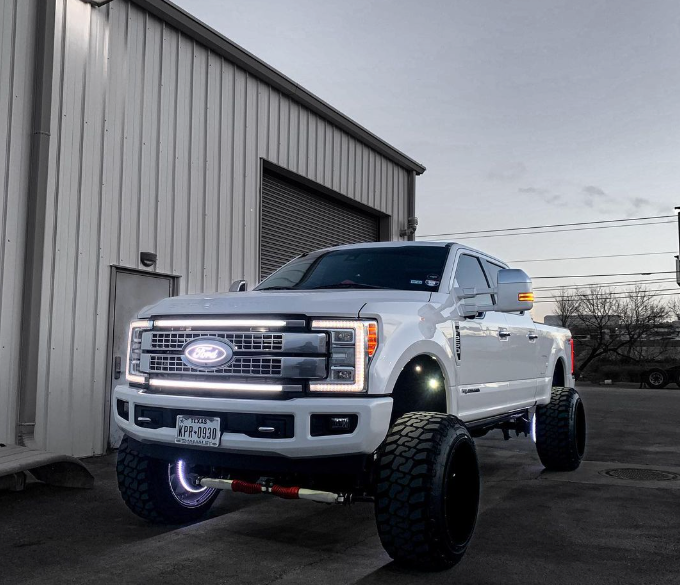 2017-2019 Ford Super Duty F250 F350 LED Grill Accent Lights Kit | XL, XLT, KR, Lariat, Platinum LED headlight kit AutoLEDTech Oracle Lighting Trendz Flow Series RGBHaloKits OneUpLighting Morimoto