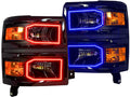 2014-2015 Chevrolet Silverado RGBW Color-Chasing LED Halo Kit (Halogen) LED headlight kit AutoLEDTech Oracle Lighting Trendz Flow Series RGBHaloKits OneUpLighting Morimoto