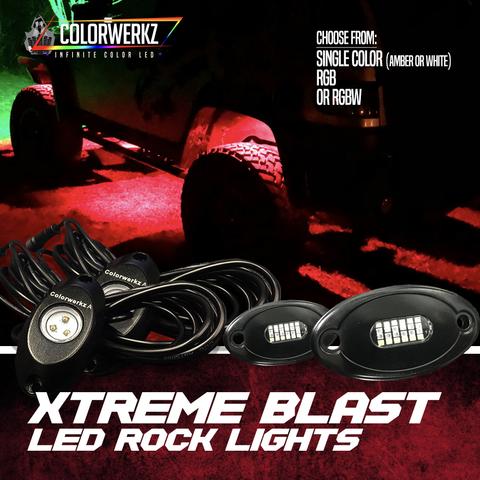 24W LED Rock Lights Pod Kit (White|Amber|UV Purple|RGBW) LED headlight kit AutoLEDTech Oracle Lighting Trendz Flow Series RGBHaloKits OneUpLighting Morimoto