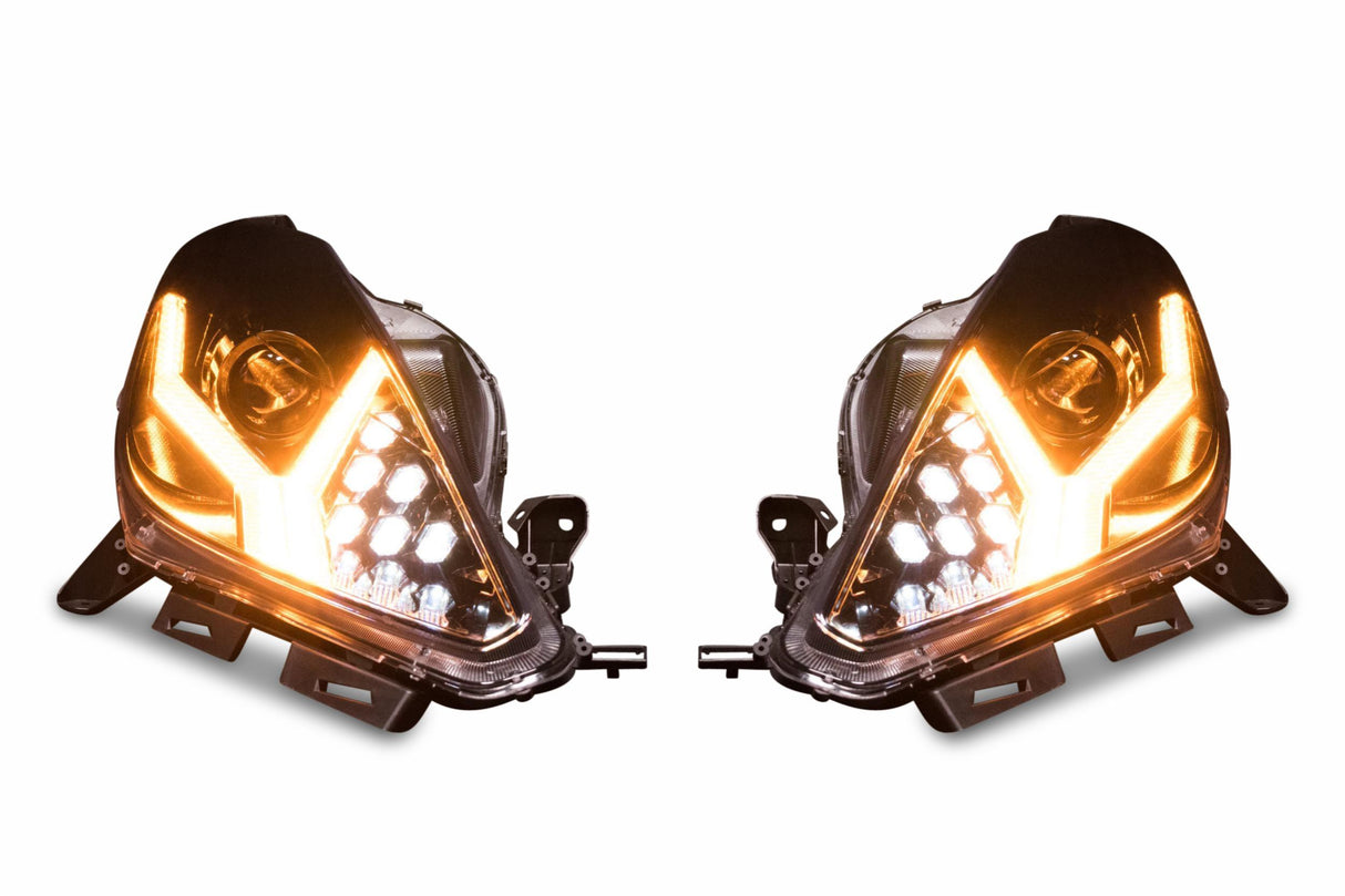 2014-2019 Chevrolet C7 Corvette LED DRL Projector Headlights - Aventador Style LED headlight kit AutoLEDTech Oracle Lighting Trendz Flow Series RGBHaloKits OneUpLighting Morimoto