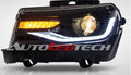 2014-2015 Chevrolet Camaro LED DRL Projector Headlights - 2016+ Style Design LED headlight kit AutoLEDTech Oracle Lighting Trendz Flow Series RGBHaloKits OneUpLighting Morimoto