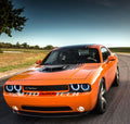 2008-2014 Dodge Challenger RGBW Color-Chasing LED Halo DRL Projector Headlights - 2015+ Style Design LED headlight kit AutoLEDTech Oracle Lighting Trendz Flow Series RGBHaloKits OneUpLighting Morimoto