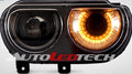2008-2014 Dodge Challenger RGBW Color-Chasing LED Halo DRL Projector Headlights - 2015+ Style Design LED headlight kit AutoLEDTech Oracle Lighting Trendz Flow Series RGBHaloKits OneUpLighting Morimoto