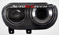 2008-2014 Dodge Challenger RGBW Color-Chasing LED Halo DRL Projector Headlights - 2015+ Style Design LED headlight kit AutoLEDTech Oracle Lighting Trendz Flow Series RGBHaloKits OneUpLighting Morimoto