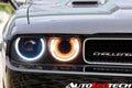 2008-2014 Dodge Challenger RGBW Color-Chasing LED Halo DRL Projector Headlights - 2015+ Style Design LED headlight kit AutoLEDTech Oracle Lighting Trendz Flow Series RGBHaloKits OneUpLighting Morimoto