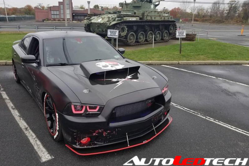2011-2014 Dodge Charger RGBW Color-Chasing Spec-D LED Halo DRL Headlights (Flow Series) LED headlight kit AutoLEDTech Oracle Lighting Trendz Flow Series RGBHaloKits OneUpLighting Morimoto