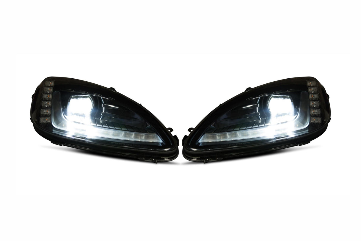 2005-2013 Chevrolet C6 Corvette LED DRL Projector Headlights - 2014+ Replica Design LED headlight kit AutoLEDTech Oracle Lighting Trendz Flow Series RGBHaloKits OneUpLighting Morimoto